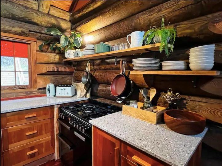 Coromandel Secluded Log Cabin Retreat Hikuai Exteriör bild