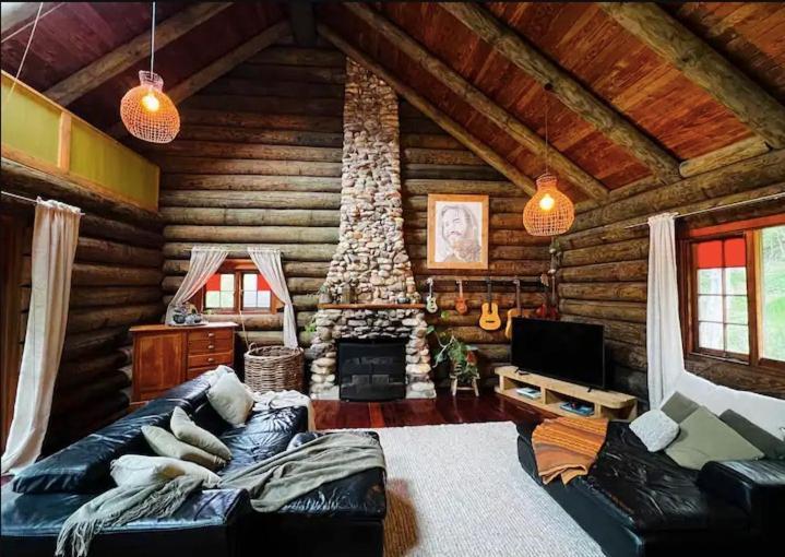 Coromandel Secluded Log Cabin Retreat Hikuai Exteriör bild